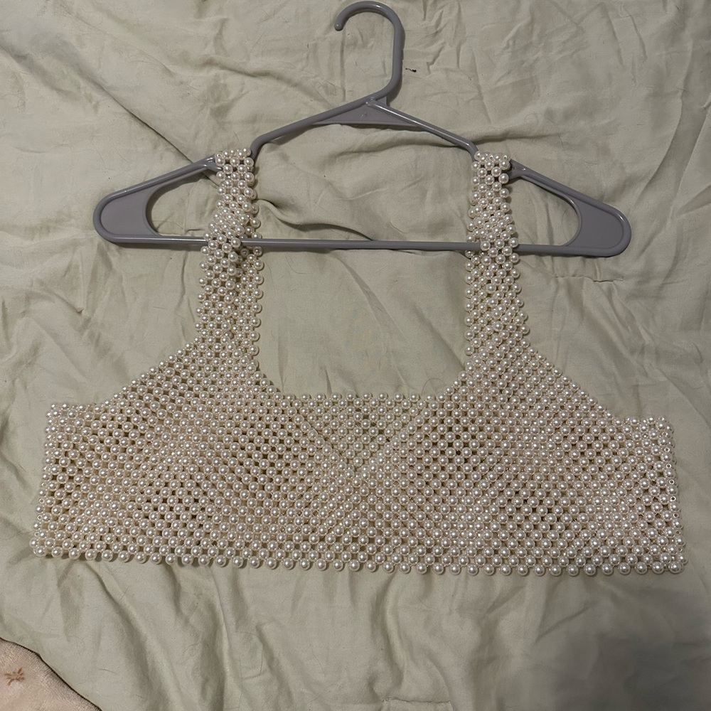 Bridal crop tops Pearl and sparkly
